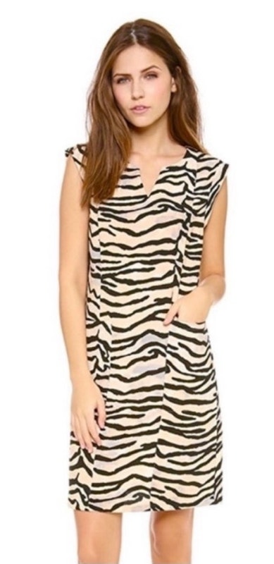 Rebecca Taylor Animal Print Shift Dress Size 8